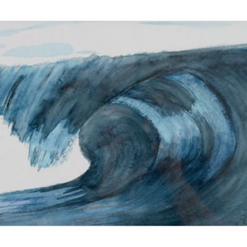 Pintura intitulada "Wave" por Livia Mund, Obras de arte originais, Aquarela