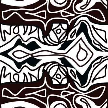 Digital Arts titled "Polynésie B&W" by Martina .D., Original Artwork, Digital Painting