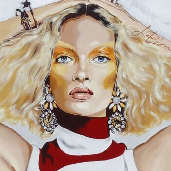 Malarstwo zatytułowany „The girl's face 20/4” autorstwa Livien Rózen, Oryginalna praca, Akryl