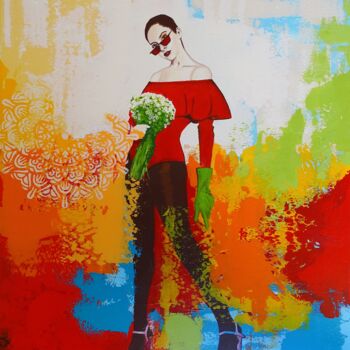 Peinture intitulée "Colourful fashion -…" par Livien Rózen, Œuvre d'art originale, Acrylique