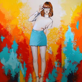 Peinture intitulée "Colorful fashion - 2" par Livien Rózen, Œuvre d'art originale, Acrylique