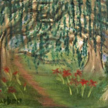 Peinture intitulée "spring-trail.jpg" par Suzanne Surber, Œuvre d'art originale