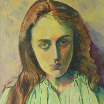 Painting titled "Portrait of Vanessa…" by Livius, Original Artwork, Oil Mounted on Wood Stretcher frame