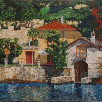 Peinture intitulée "la casa sul lago" par Si G.Livoti, Œuvre d'art originale