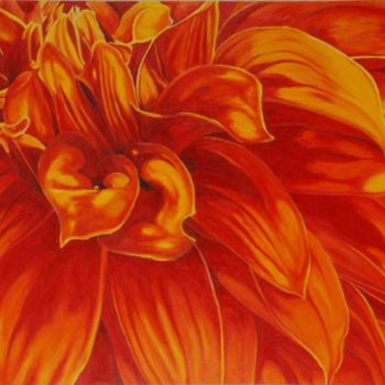 Painting titled "fiore arancione" by Si G.Livoti, Original Artwork