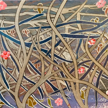 Dessin intitulée "twisting branches" par Shivani, Œuvre d'art originale, Acrylique