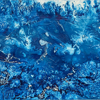 Peinture intitulée "Mysterious blue" par Shivani, Œuvre d'art originale, Acrylique