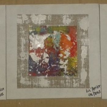 Картина под названием "Les carrés colorés" - Liz' Artist, Подлинное произведение искусства, Акрил