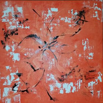 Peinture intitulée "L'EVEIL ORANGE" par Liz' Artist, Œuvre d'art originale, Acrylique