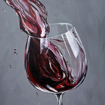 Painting titled "Cabernet" by Liza Illichmann, Original Artwork, Acrylic Mounted on Wood Stretcher frame