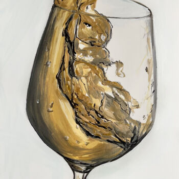 Painting titled "White wine" by Liza Illichmann, Original Artwork, Acrylic