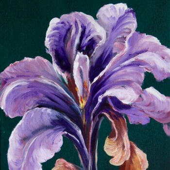 제목이 "Flower in full bloom"인 미술작품 Liza Illichmann로, 원작, 기름 목재 패널에 장착됨