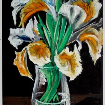 Malerei mit dem Titel "Floral Symphony" von Liza Illichmann, Original-Kunstwerk, Pastell