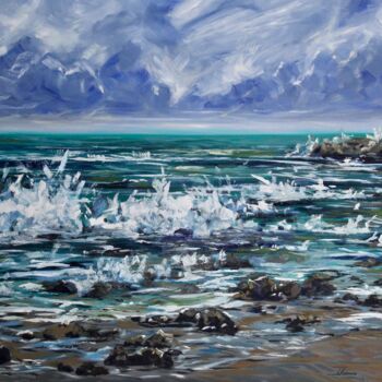 Painting titled "Inner Storm" by Liza Illichmann, Original Artwork, Oil Mounted on Wood Stretcher frame