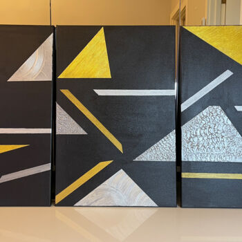 Pintura intitulada "abstraction géométr…" por Liza Khaldzhidis, Obras de arte originais, Acrílico