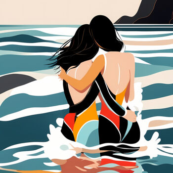 印花与版画 标题为“Summer Splash #09” 由Liza Landberg, 原创艺术品, 数字油画