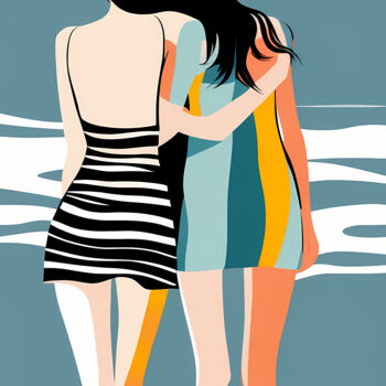 印花与版画 标题为“Summer Splash #14” 由Liza Landberg, 原创艺术品, 数字油画