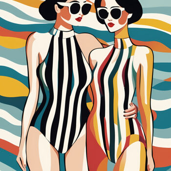 印花与版画 标题为“Summer Splash #21” 由Liza Landberg, 原创艺术品, 数字油画