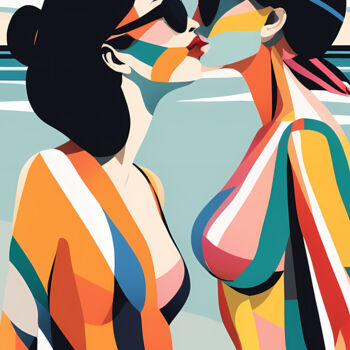 Druckgrafik mit dem Titel "Summer Splash #82" von Liza Landberg, Original-Kunstwerk, Digitaldruck