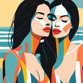 Printmaking titled "Summer Splash #92" by Liza Landberg, Original Artwork, Digital Print