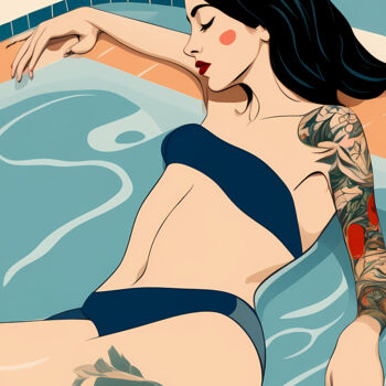 印花与版画 标题为“Summer Splash #97” 由Liza Landberg, 原创艺术品, 数字打印