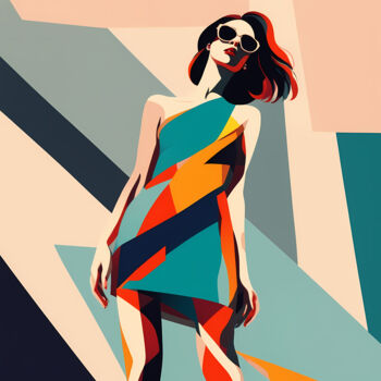 印花与版画 标题为“City Girls #12” 由Liza Landberg, 原创艺术品, 数字打印