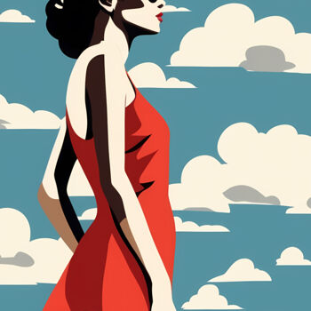 印花与版画 标题为“City Girls #20” 由Liza Landberg, 原创艺术品, 数字打印