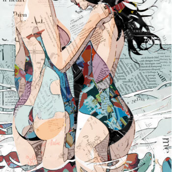 Druckgrafik mit dem Titel "Summer Splash #54 C…" von Liza Landberg, Original-Kunstwerk, Digitaldruck