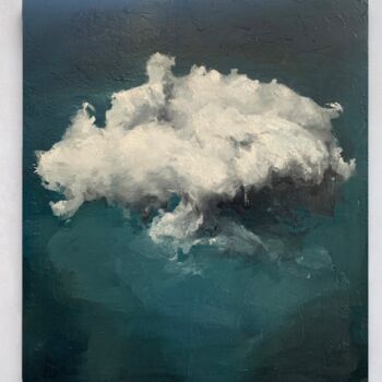Ζωγραφική με τίτλο "One blue cloud" από Liza Orlovska, Αυθεντικά έργα τέχνης, Λάδι Τοποθετήθηκε στο Ξύλινο φορείο σκελετό