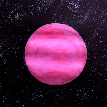 Peinture intitulée "Bubble-Gum Planet" par Liza Peninon, Œuvre d'art originale, Acrylique