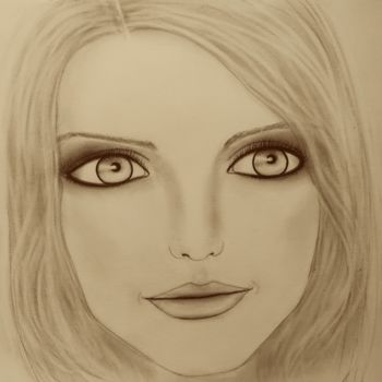 Drawing titled "Pristine, portrait" by Liza Peninon, Original Artwork, Pencil