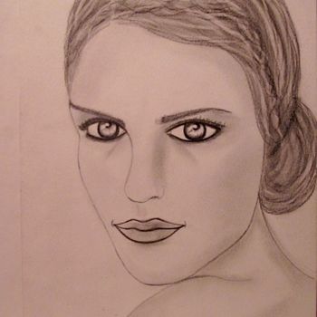 Drawing titled "Edwige, portrait" by Liza Peninon, Original Artwork, Pencil