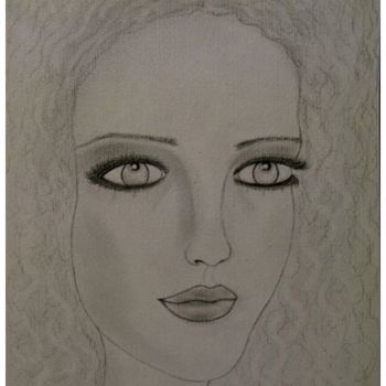 Рисунок под названием "Aurore, portrait" - Liza Peninon, Подлинное произведение искусства, Карандаш