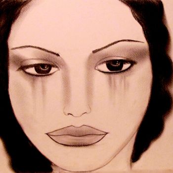 Drawing titled "Wistfulness, portra…" by Liza Peninon, Original Artwork, Charcoal