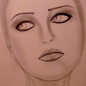 Desenho intitulada "Anita, portrait" por Liza Peninon, Obras de arte originais, Lápis