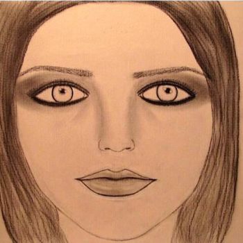 Drawing titled "Emily's eyes, portr…" by Liza Peninon, Original Artwork, Pencil