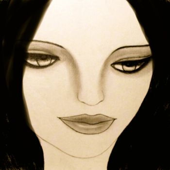 Drawing titled "Silverangel, portra…" by Liza Peninon, Original Artwork, Charcoal