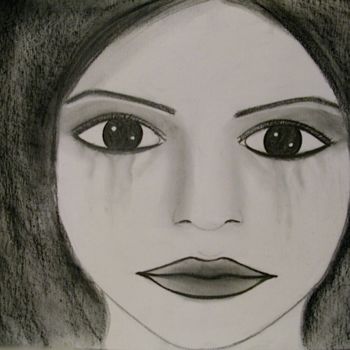 Drawing titled "Bright eyes, portra…" by Liza Peninon, Original Artwork, Pencil