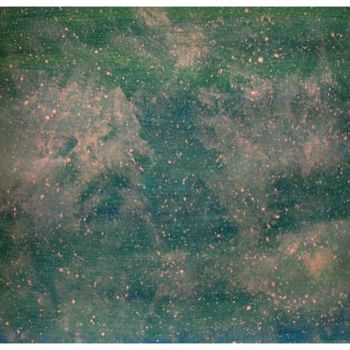 Pintura intitulada "Green Nebula, abstr…" por Liza Peninon, Obras de arte originais, Acrílico