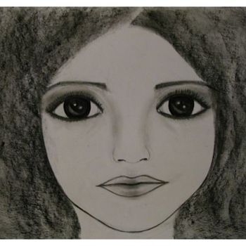 Desenho intitulada "Innocence, portrait…" por Liza Peninon, Obras de arte originais, Carvão