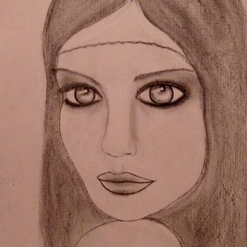 Desenho intitulada "When sadness comes,…" por Liza Peninon, Obras de arte originais, Carvão