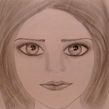 Dessin intitulée ""My eyes will tell…" par Liza Peninon, Œuvre d'art originale, Crayon
