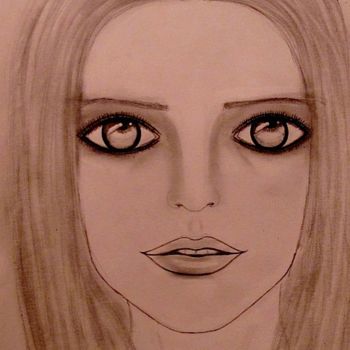 Disegno intitolato "Sweet Jane, portrait" da Liza Peninon, Opera d'arte originale, Matita