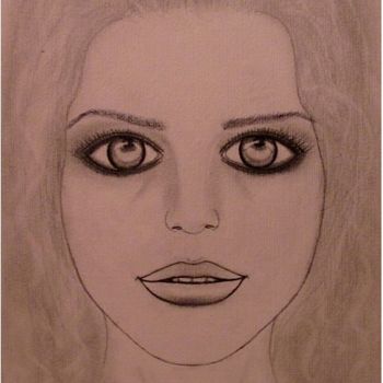 Desenho intitulada "Behind Blue Eyes, p…" por Liza Peninon, Obras de arte originais, Lápis