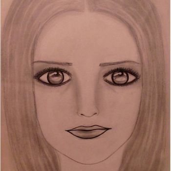 Drawing titled "The Doll, portrait" by Liza Peninon, Original Artwork, Pencil