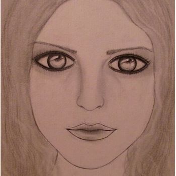 Desenho intitulada "Who is She ?, portr…" por Liza Peninon, Obras de arte originais, Lápis