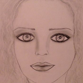 Rysunek zatytułowany „The Doll, portrait” autorstwa Liza Peninon, Oryginalna praca, Ołówek