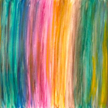 Painting titled "Cosmic Rainbow, abs…" by Liza Peninon, Original Artwork, Acrylic