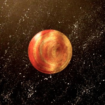 Painting titled "Iridescent Planet,…" by Liza Peninon, Original Artwork, Acrylic