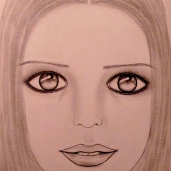Drawing titled "Angel, portrait" by Liza Peninon, Original Artwork, Pencil